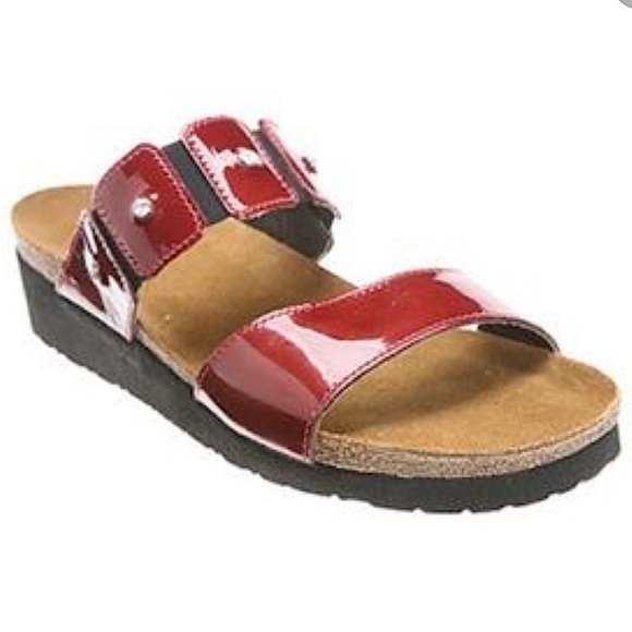 NAOT ASHLEY Rhinestone SANDAL in Burgundy made in Israel womens size 6 - Picture 1 of 9